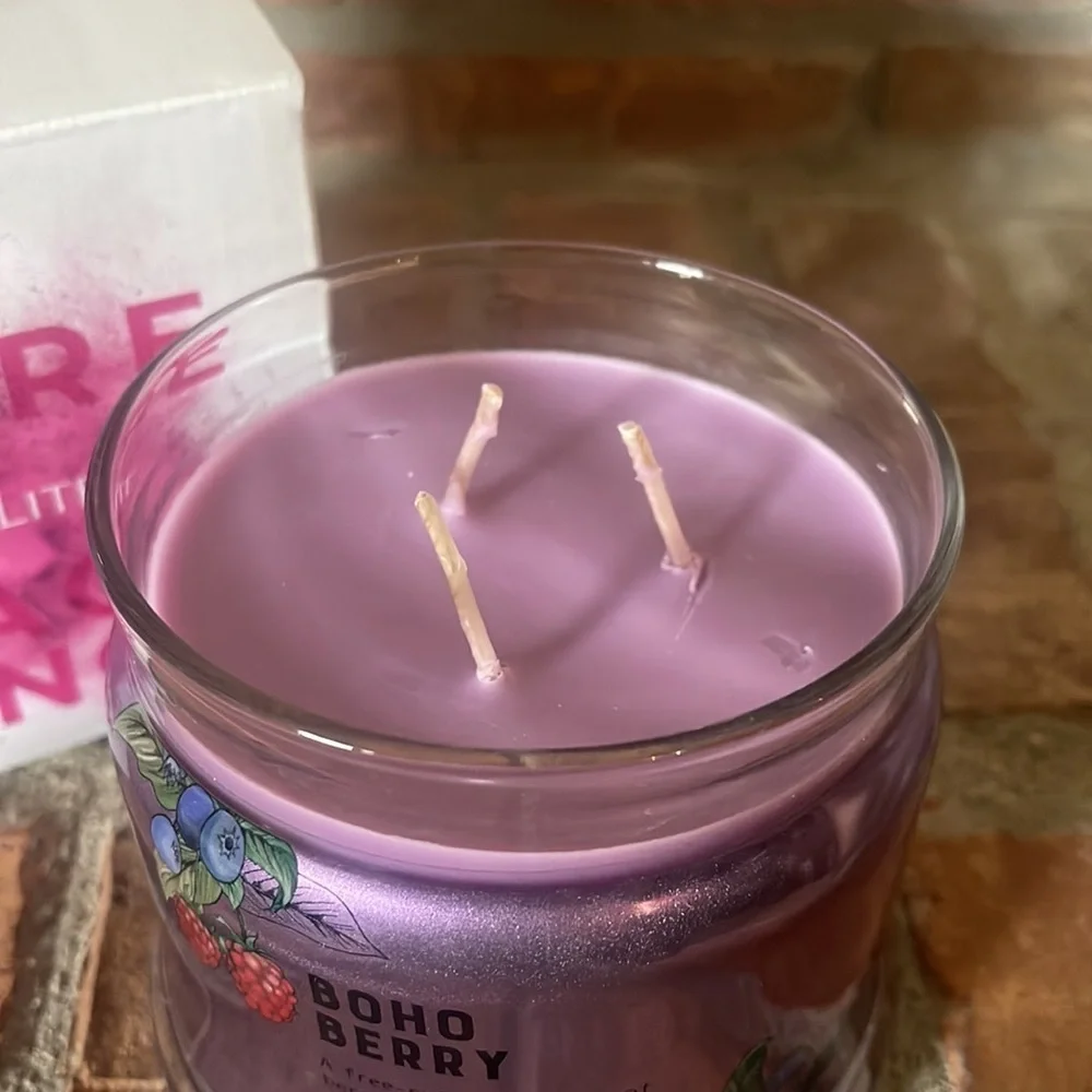 NIB PartyLite Boho Berry Purple Lidded Jar Candle